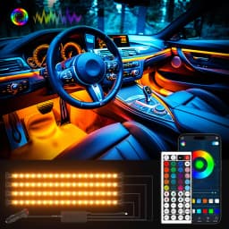 72 LED Car Interior Strips Light LED Ambient Lights Decoration Remote APP Control Atmosphere Interior Strip Lamps
