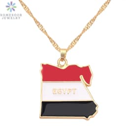 SOMESOOR African Countries National Flag Necklace Nigeria Ghana Jamaica Maps Hip-hop Enamel Pendant Chain Jewelry For Women Gift