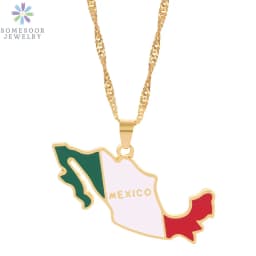 SOMESOOR African Countries National Flag Necklace Nigeria Ghana Jamaica Maps Hip-hop Enamel Pendant Chain Jewelry For Women Gift
