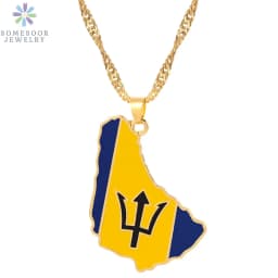 SOMESOOR African Countries National Flag Necklace Nigeria Ghana Jamaica Maps Hip-hop Enamel Pendant Chain Jewelry For Women Gift
