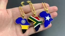 SOMESOOR African Countries National Flag Necklace Nigeria Ghana Jamaica Maps Hip-hop Enamel Pendant Chain Jewelry For Women Gift