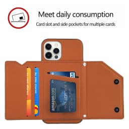 Lanyard Crossbody leather Case For iPhone 13 12 11 Pro Max XS MAX XR X 7 8 Plus Leather Card Slot With wallet Cover