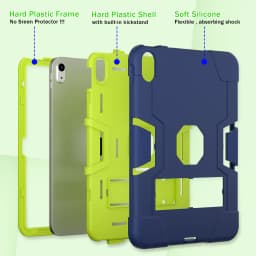 Case for iPad 10th Generation 10.9 inch 11" 12.9 2022, Heavy Duty Shockproof Rugged Protective Cover with Built-in Kickstand