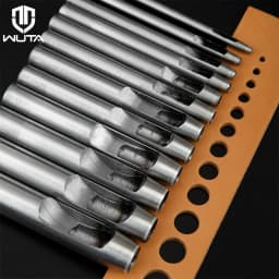 WUTA Basic Series 5-15 Pcs Leather Hollow Punch Set Round Hole Steel DIY Craft Working Tools for Watch Band,Fabric,Plastics,Gask
