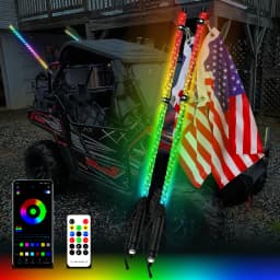 1/2 PCS 3FT Led Whip Light Led Car RGB Waterproof Bendable Remote APP Music Control LED Flagpole Lamp For SUV ATV UTV RZR