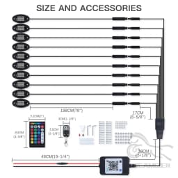 Car Underglow Light LED Underbody Remote APP Control RGB Neon Lights LED Rock Lights Auto Decorative Ambient Atmosphere Lamp