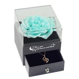 Eternal Rose Flower Jewelry Gift Box Ring Earrings Necklace Storage Boxes Wedding Christmas Valentines Artificial Jewellery Case