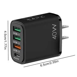 USB Charger Block 40W Fast Charging Station 4 Ports Portable Fast Charger Block 4 Ports USB Wall Charger Adapter For Smartphone