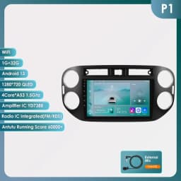 Hizpo AI Voice Android Auto Radio for VW Volkswagen Tiguan 1 NF 2006 2008-2016 4G Car Multimedia GPS 2din Wireless CarPlay 6115