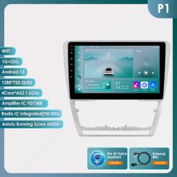 Hizpo Android 13 Car Radio For Skoda Octavia 2 A5 2008 - 2013 Multimedia Player Navigation GPS 2 Din Carplay Stereo Speaker RDS