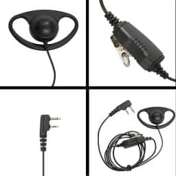 5pcs D Shape Earpiece with PTT Mic Headset For IC-F3011 F4011 F3001 F4001 F1000 F2000 F321 F4210 F3230 Two Way Radio--VBLL