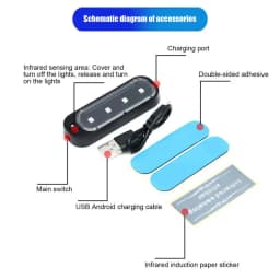 Car Door Welcome Courtesy Light Wiring-Free Auto-Sensing Car Door Welcome Courtesy Lights Car Door Led Warning Light for Car