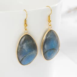 Labradorite Stone Earrings for Women Natural Stone Charm Dangle Earrings for Girls Jewelry for Birthday Party Gift DropShipping