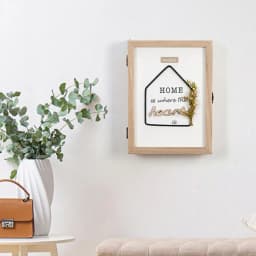Key Holder Wall Mount Key Box Organizer Wall Mount With 6 Key Hooks Decorative Key Rack With Dried Flowers Key Storage For