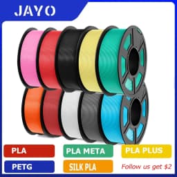 JAYO PLA/PETG/ABS/PLA PLUS/PLAMeta/PLAMATTE Filament 3D Print 1.75mm 10 Rolls 100% No Bubble FDM 3D Printer Materials DIY Gift