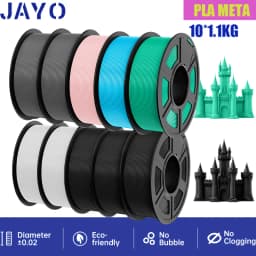 JAYO PLA/PETG/ABS/PLA PLUS/PLAMeta/PLAMATTE Filament 3D Print 1.75mm 10 Rolls 100% No Bubble FDM 3D Printer Materials DIY Gift