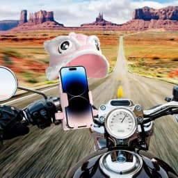 Motorcycle Phone Mount Waterproof Stable Phone Holder With Lion Hat Navigation Stand With Strong Spring Arm Multifunctional