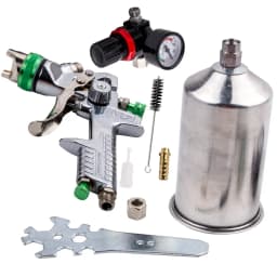 1L Spray Gun 2.5mm Auto Paint Gravity Feed Gauge Nozzle Silver Quality New High volume low pressure (HVLP) system
