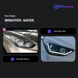 AKD Head Lamp for Hyundai Elantra LED Headlight 2011-2016 Headlights Elantra DRL Turn Signal High Beam Angel Eye Projector Lens