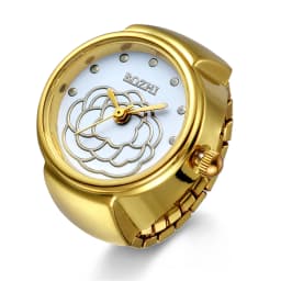 LANCARDO Trendy Fashion Finger Watch Flower Dial Elastic Stretchy Quartz Watch Rings Hip Hop Unisex Couple Fashion Jewelry