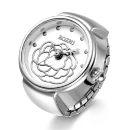 LANCARDO Trendy Fashion Finger Watch Flower Dial Elastic Stretchy Quartz Watch Rings Hip Hop Unisex Couple Fashion Jewelry