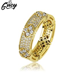 GUCY Fashion Wedding Ring For Women Micro Paved Cubiz Zircon Finger Rings Female Engagement Jewelry Accessories