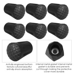 Trekking Pole Tips 6 Piece Walking Stick Tips Hiking Sticks Caps Ends Replacement Tip Protectors Shock Absorbing And Enhanced