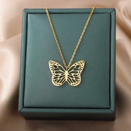 Stainless Steel Butterfly Pendants Necklaces for Women Goth Fashion Gold Color Choker Necklace Aesthetic Wedding Jewelry Gift