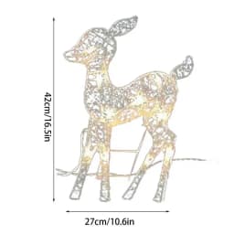 Lighted Christmas Reindeer Water Resistant Solar Light Up Decoration For Garden Batteries Supplied White Elk Garden Lights Dream