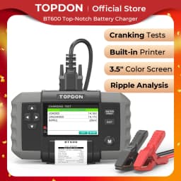 TOPDON BT600 12V 24V Car Battery Tester Lead Acid Vehicle Automotive Analyzer with Bulit-In Thermal Printer Car Battery Tool