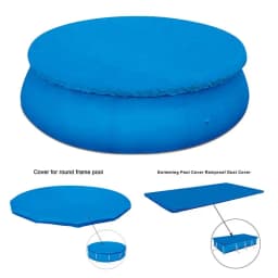 Swimming Pool Covers for 6Ft / 183CM Above Ground Pools Outdoor Garden Round Above Ground Pool Cover Protective Rain Cloth