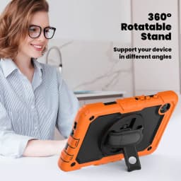 For Samsung Galaxy TAB A9/A9 Plus Military Grade Shockproof Protector Silicone Cover Case + Pencil Holder+Handle Shoulder Strap