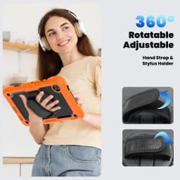 For Samsung Galaxy TAB A9/A9 Plus Military Grade Shockproof Protector Silicone Cover Case + Pencil Holder+Handle Shoulder Strap