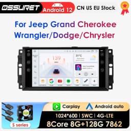 Carplay Android Auto Car Radio for Jeep Grand Cherokee Dodge Chrysler Wrangler GPS Navi car intelligent systems autoradio 7862