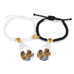2PC Custom Photo Projection Bracelet For Women Men Personalized Adjustable Projection Couple Bracelets Anniversary Memorial Gift