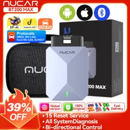 MUCAR BT200 MAX Lifetime Free AI Car Diagnostic Tool CANFD All System Diagnosis Scanner 15 Reset Bi-Directional OBD2 Code Reader