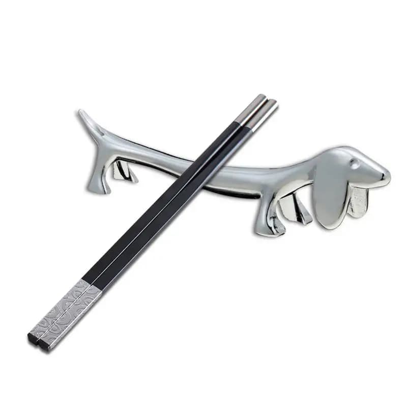 Stainless Steel Dachshund Dog Chopstick Holder Chopsticks Rest Spoon Stand Fork Holder Kitchen Cutlery Shelf Table Decoration
