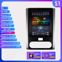 Hizpo For Tesla Style Android 13 Car Radio for Nissan X-Trail Xtrail 2 T31 MX6 2007 Multimedia Player 2 Din Stereo Carplay GPS