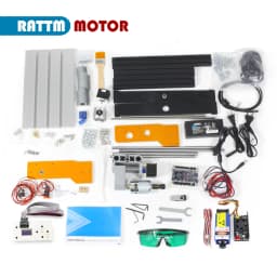 【US&EU】2024 New CNC 3018 Plus Laser Router Machine Alumina Alloy Metal Frame Upgrade Kit 42 Stepper With Limit, Emergency Stop