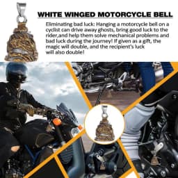 Motorcycle Good Luck Bell Skull Motorcycle Lucky Bell Novelty Dangling Dragon Bell Riding Accessories For Cycling Cars Keys