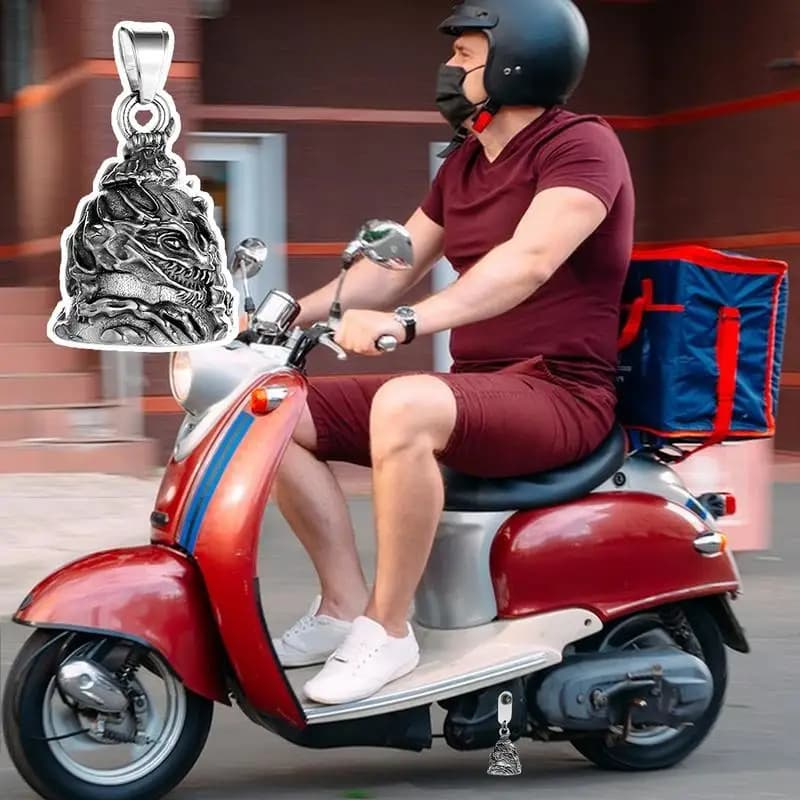 Lucky Bell For Bikers Skull Vintage Guard Bell Stylish Dragon Lucky Bell Novelty Dangling Decoration For Cars Keys Backpacks
