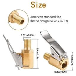 Inflatable Pump For Car Tire Air Chuck Inflator Pump Valve Connector Clip-on Adapter Copper Auto Wheel Valve Inflatable Pump