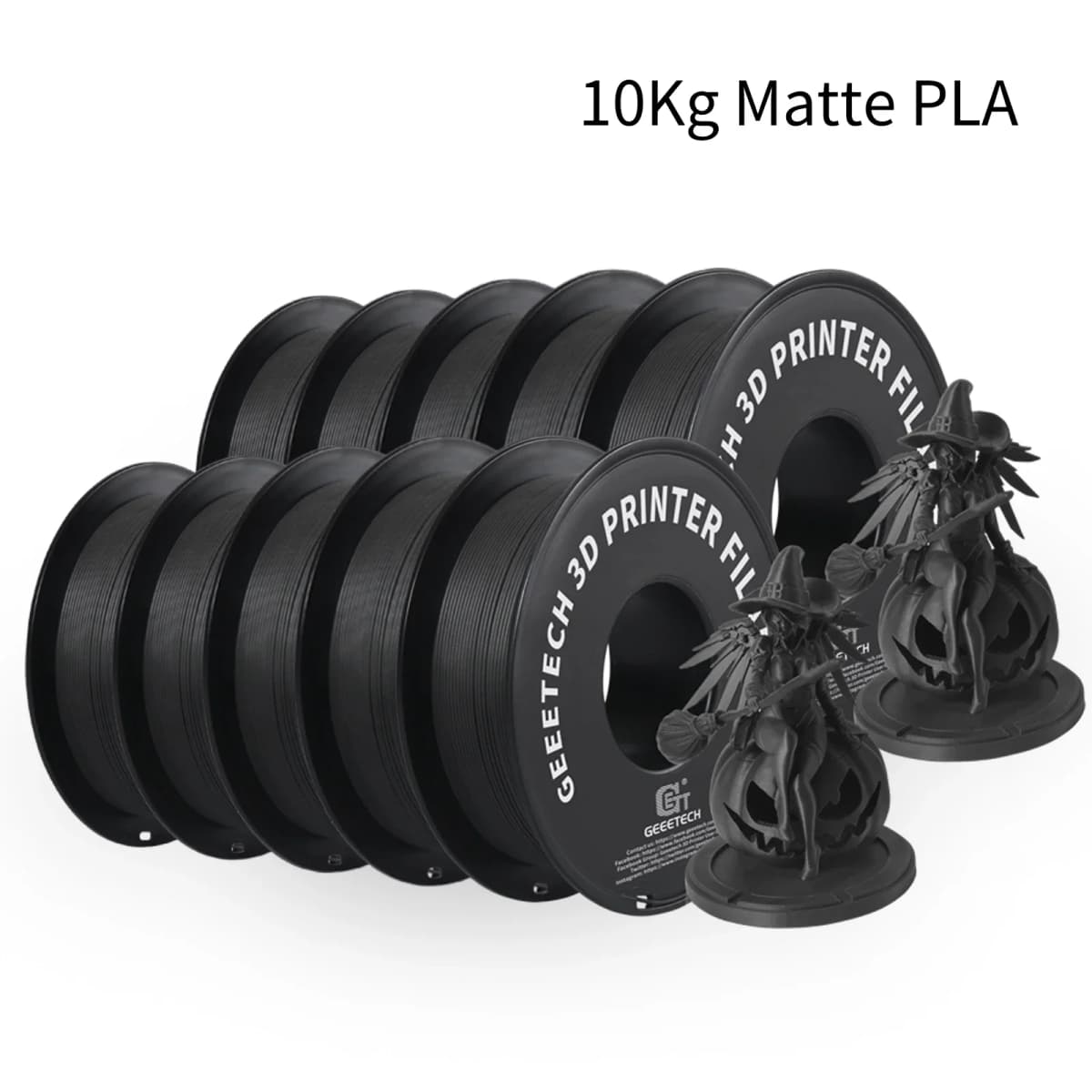 GEEETECH 10Kg 3d Matte PLA Filament 1.75mm Spool Wire For 3D Printer Material, Safety, Vacuum Packaging