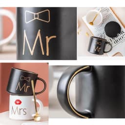 1Pc 450ml Ceramic Couple Mug Bone Water Cup Ceramic Mug Wedding Gift Valentine's Day Gift Christmas Gift Coffee Mug