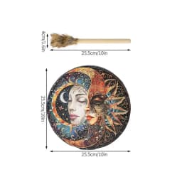Shamanic Drum Creative Handmade Frame Drum Fashionable 10 Inch Egyptian Pharaoh Moon Goddess Drum Hand Drum with Drum Stick for