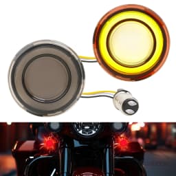 2" Bullet Style Rear Blinker Lamp Red Smoke Lens Cover LED Turn Signal Light For Harley Sportster Tri Glide Touring Road King