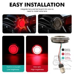 2" Bullet Style Rear Blinker Lamp Red Smoke Lens Cover LED Turn Signal Light For Harley Sportster Tri Glide Touring Road King