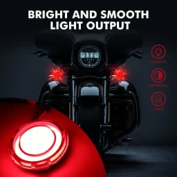 2" Bullet Style Rear Blinker Lamp Red Smoke Lens Cover LED Turn Signal Light For Harley Sportster Tri Glide Touring Road King