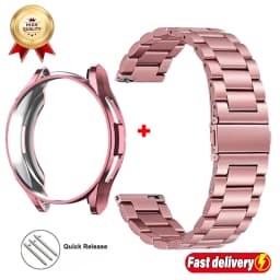 Metal Starp+Case for Samsung Galaxy Watch6 Classic 43mm 47mm PC Case for Galaxy Watch6 5 40mm44mm Stainless Steel Bracelet Strap