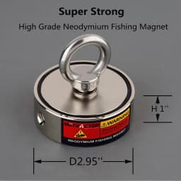 500kg Strong Neodymium Round Magnet Set with 20m Rope Claw 250kg*2 Outdoor Fishing Doulbe Sided Combined Metal Detecting